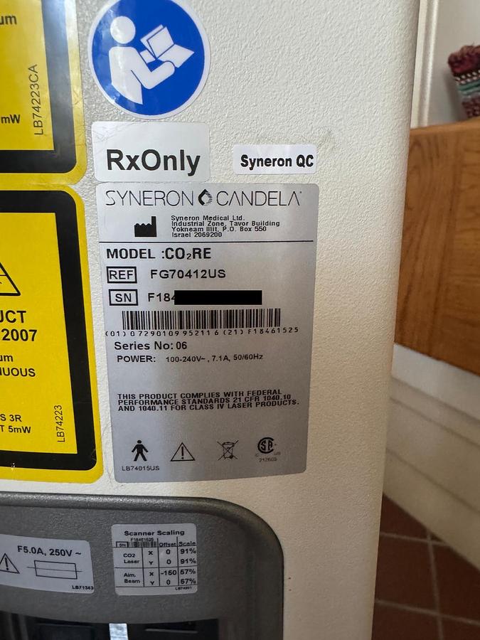 Used 2018 Syneron Candela  CO2RE- Silver, Gold and Intima