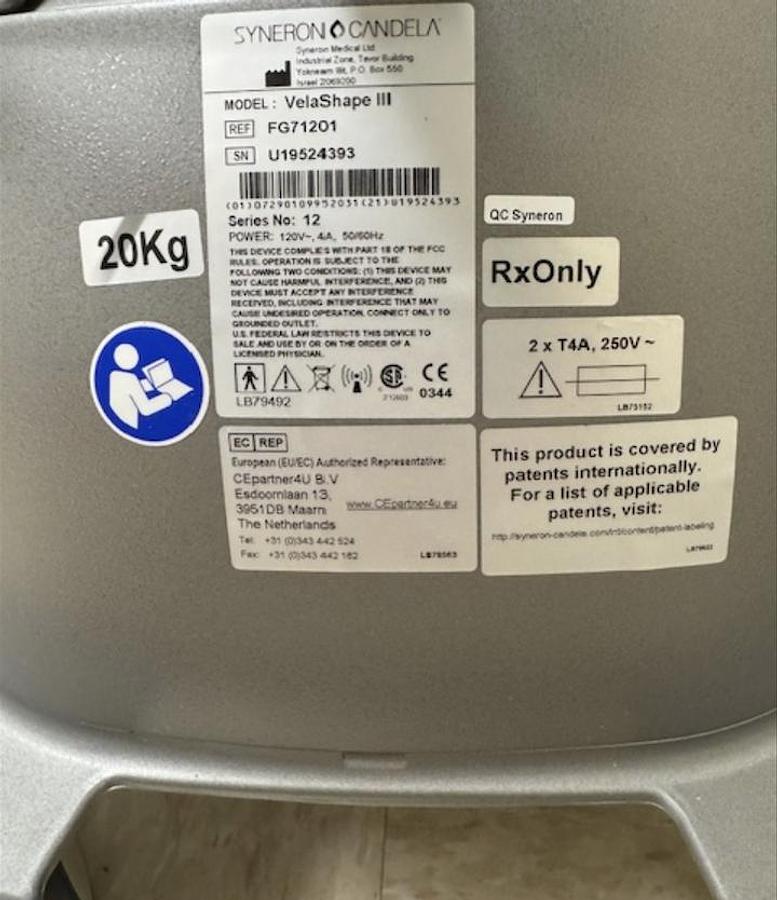 Used 2019 Syneron/ Candela Velashape 3