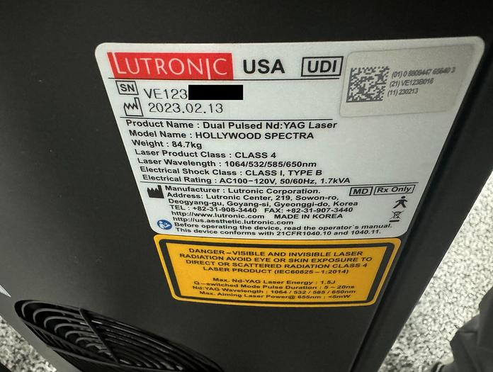 Used 2023 Lutronic Hollywood Spectra