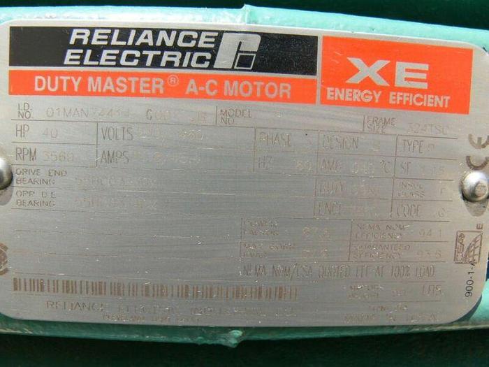 Used Tri-Clover Industrial Size Sanitary Centrifugal Pump w/ a 40HP Reliance Motor