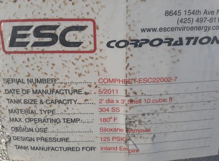 Used Tank, 75 Gallon, 304 S/st, Jkt, 125 PSI, Charcoal Filter, A #S744383