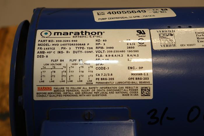 Used Pentair 323 BF .75x1x7a Pump #44167