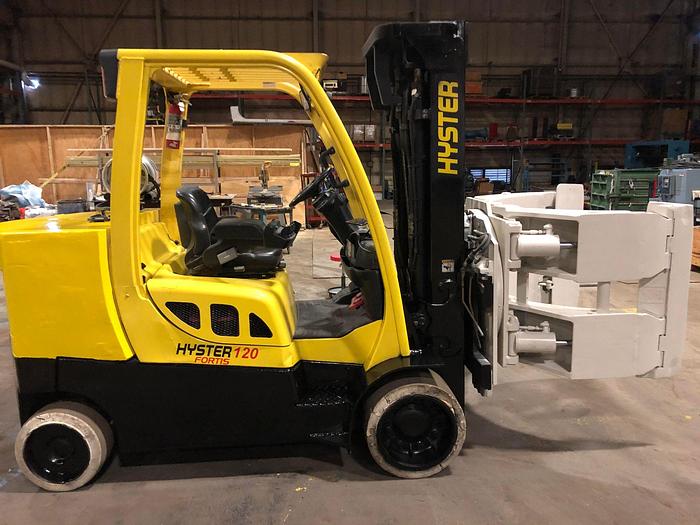 Used 12,000 POUND HYSTER MODEL S120FTPRS ROLL CLAMP TRUCK MFG. 2008