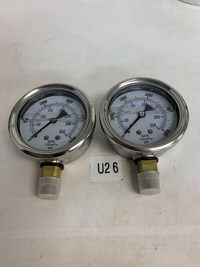 2-NEW 2.5" S/S STAINLESS LIQUID FILLED GAUGE 201L-254R 1/4" NPT 0-5000 PSI