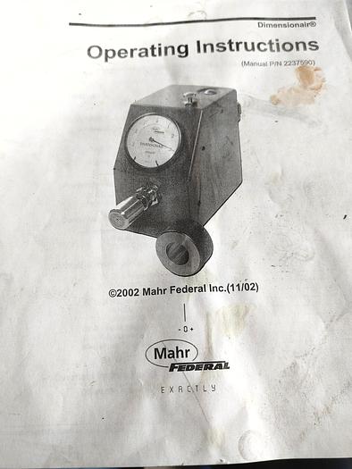 Parts Only Mahr 2095184 Dimensionair Air Gage 2411s (108)