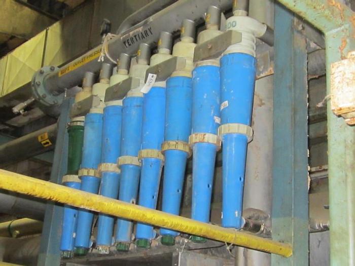 Used CELLECO MODEL 350 CLEANPAC 5" DIA. BANK OF 8 TERTIARY