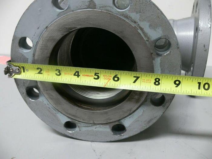 Used Flanged T Pipe + Flexible Fitting 4.5" Inside Diameter 9" Outside Diameter