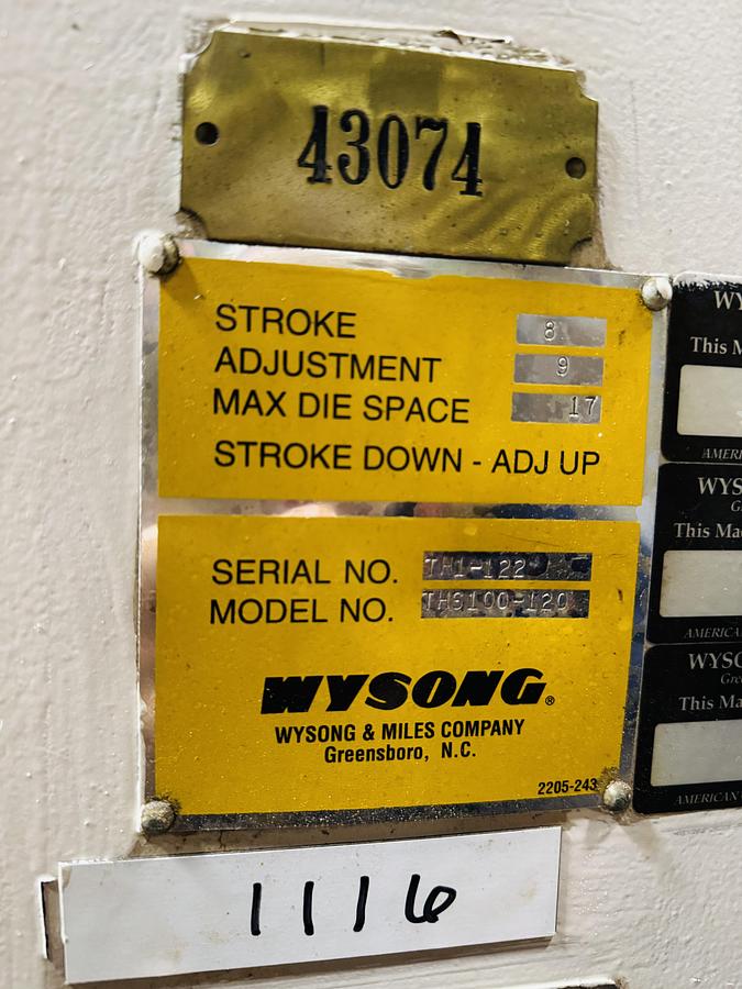 Used 1990 Wysong THS 100-120