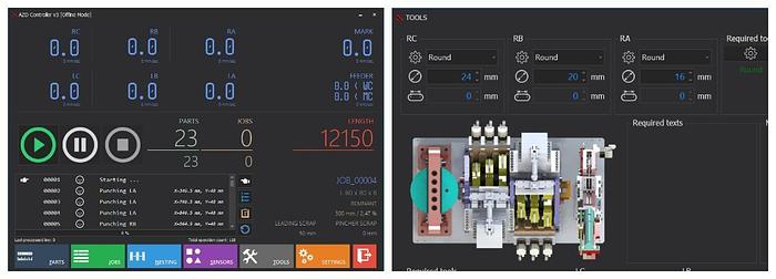 6" x 6" x 13/16"AKYAPAK AKD 160 ANGLE PROCESSING LINE