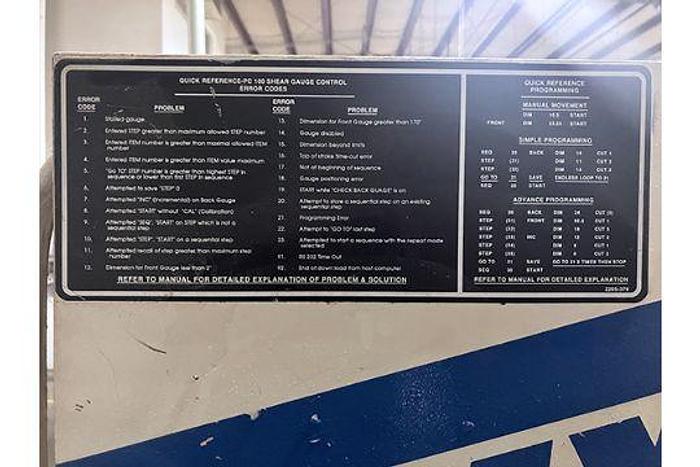 Used 1996 Wysong H-2510 Hydraulic Shear  H-2510