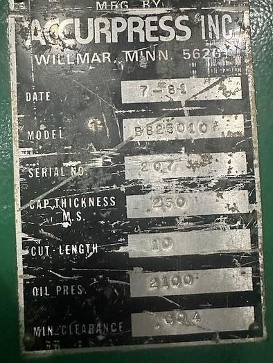 Used Accur Shear 1/4" x 10'