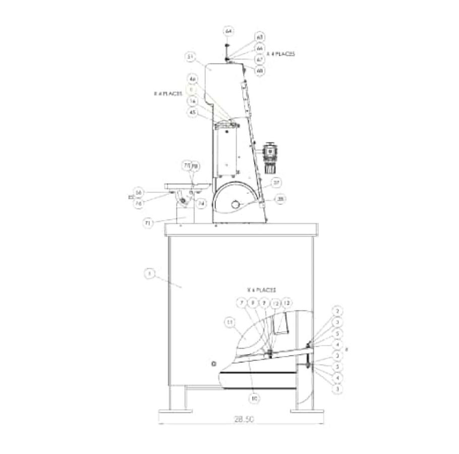 Used Kalamazoo vertical wet belt sander