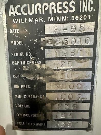 Used Accur Shear 1/4" x 10'