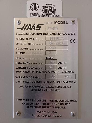 HAAS ST-50 CNC Lathe