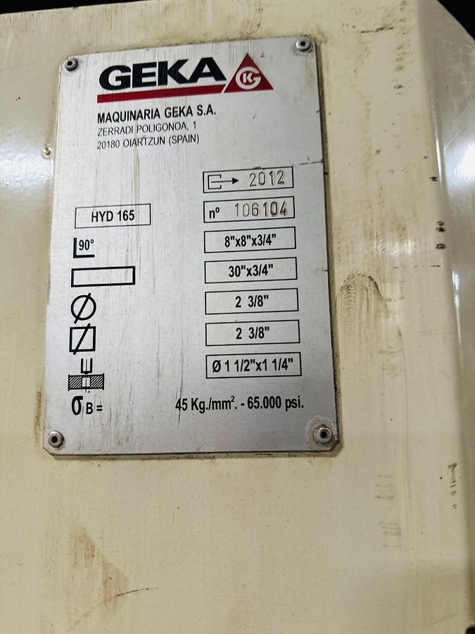 Used 2012 GEKA Iron Worker 185 ton punch 300 ton Shear