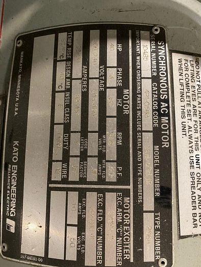 Used Used Motor Generator Set 480 60hz to 220/380Y 50hz
