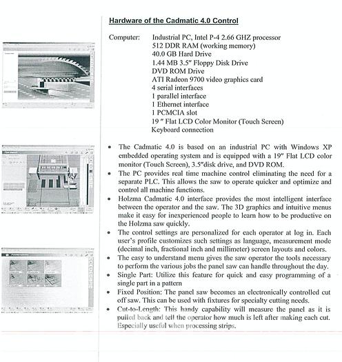Used 2008 Holzma HPL 11 Rear Load Panel Saw