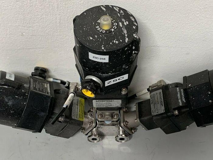 Used 3 ITT Sherotec 90PSI Stainless Steel Valves w/ 3 Position Monitors 1/2" Sanitary