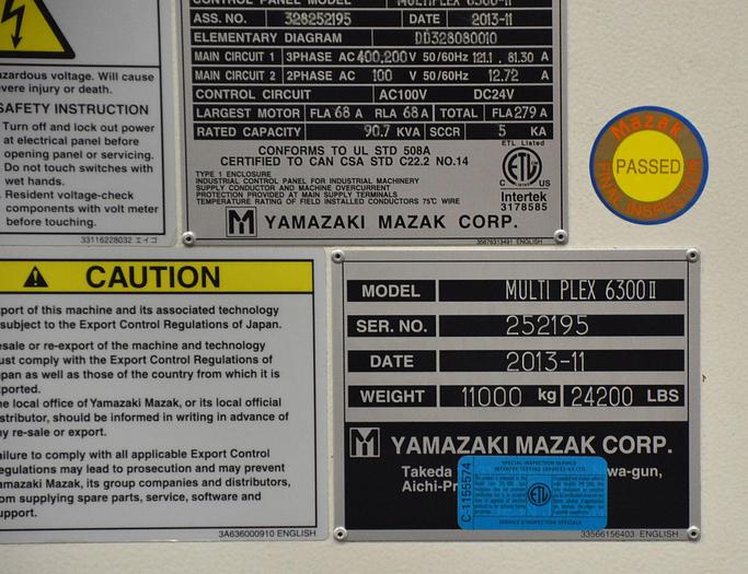 Used 2014 Mazak MULTIPLEX 6300-II Dual Opposed CNC Turning Center