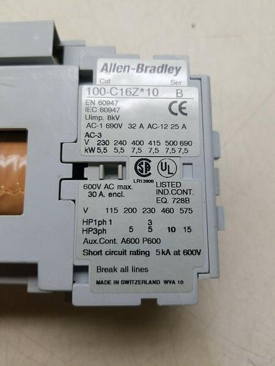 Used Allen Bradley AB 100-C16Z*10 Ser B
