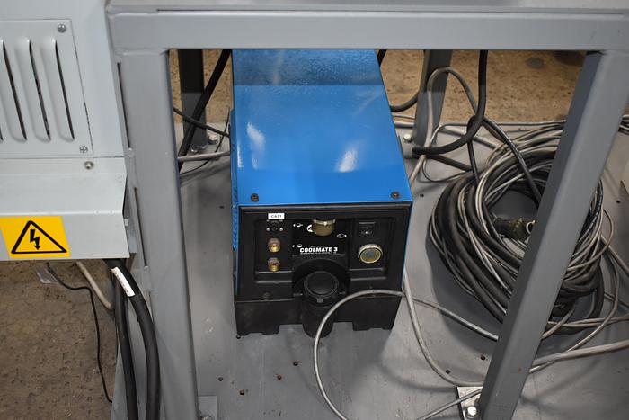 Used Yaskawa Motoman MA3100 Complete Robotic Welding Cell With Miller 450 and MH3100 positioner On Track