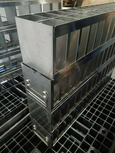 Used 27" X 2" Cell Bank Stainless Steel Stack Trays Racks Pharmaceutical