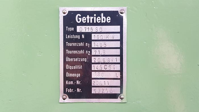 Used 1980 Berstorff 660mm dia X 2100mm two roll mill