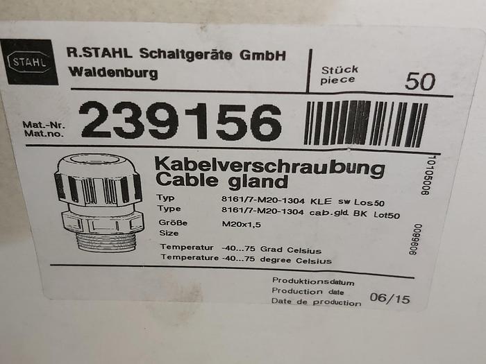 30 Stück Ex Kabelverschraubung, 8161/7 M20-1304, M20x1,5, R. Stahl neu