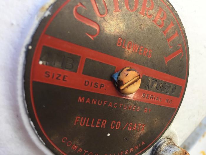 Used Blower, 5 HP, Lobe Type, Sutorbilt, #S739771