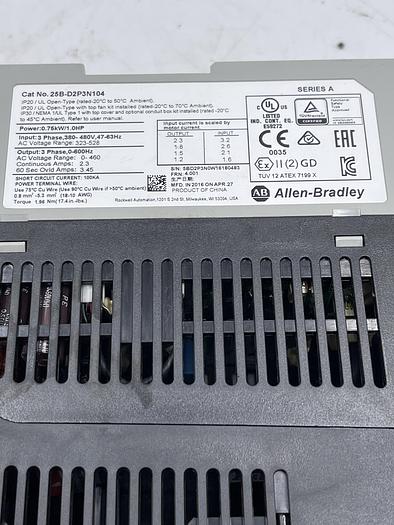 Used ALLEN-BRADLEY 25B-D2P3N104 Ser A