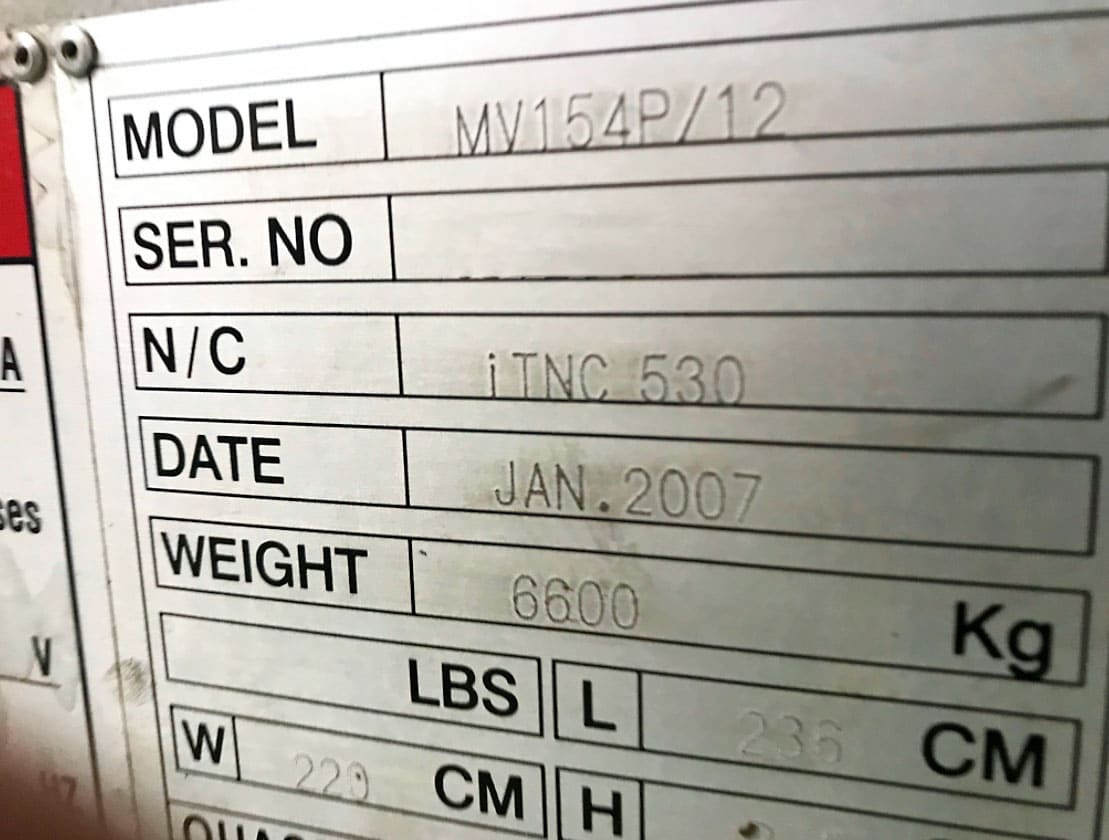 Used Quaser MV-154P  - Vertical Machining centre - 2007