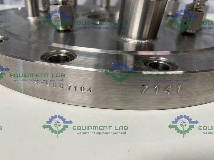 Used Buchiglasuter 14" Diameter Stainless Steel Vessel Cap w/ Multiple Ports 150 PSI @ 250°C