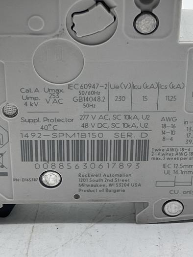 Used AB ALLEN BRADLEY 1492-SPM1B150