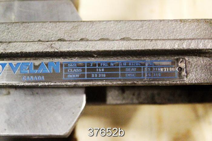 Used Velan 3" Hand Operated Knife Gate Valve, L10-0320C-13BL #37652