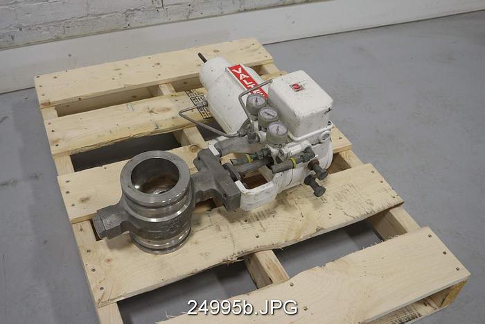 Used Valtek SHEARSTREAM Vee Ball Control Valve, 3", 316 Stainless Steel Body, 317 Stainless Steel Chrome Plated Ball, 17-4 Shaft, Tfe Seat, Pneumatic Actuator, Pneumatic Positioner, Normally Closed, Cv=280, Body Class 150 #24995