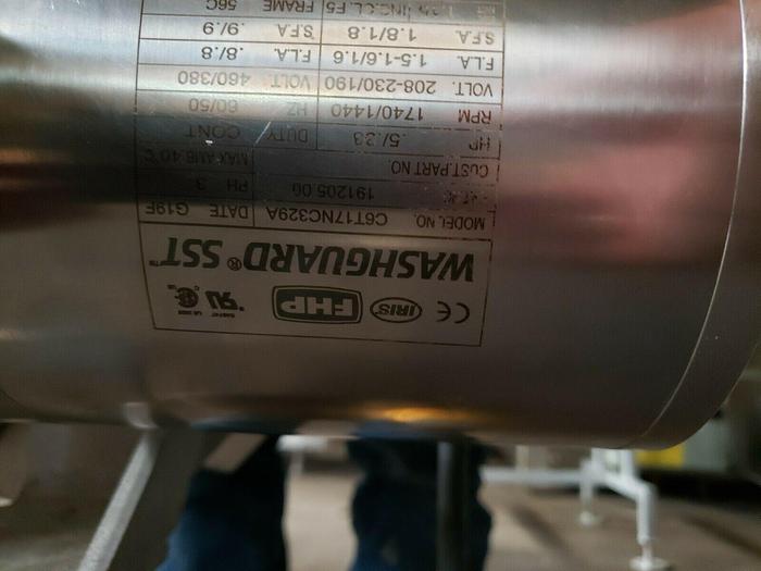 Used Stainless Steel 6" x 9' incline washdown Conveyor With Plastic Belt. 230/480v