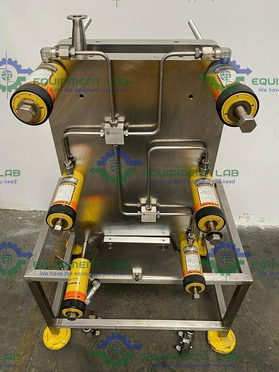 Used Pall Filtron 28 3/4" x 18 3/4" Cassete Filter Holder w/ Enerpac RCH-123 Cylinder