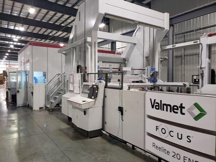 Used 110" VALMET FOCUS FOUR COLOR TISSUE REWINDER AND FUTURA PRINTER MFG. 2015