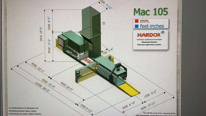 Ristrutturato 1994 Pressa Imballatrice, MACPRESSE modello 105