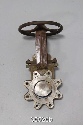 Used Fabri 37R316H01 4" Hand Operated Knife Gate Valve #35526
