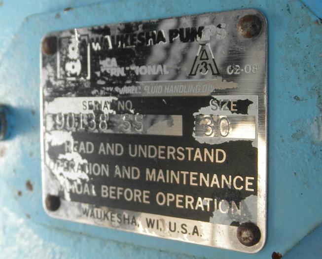 Used Pump, Positive, Waukesha, Mdl 030, S/st, 1 HP #S738290