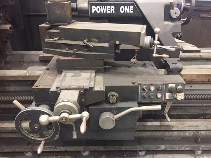 Used American Engine Lathe, Power One, 35" x 80", 14" Spindle Bore, Inch Metric Threading, Steady Rest,
