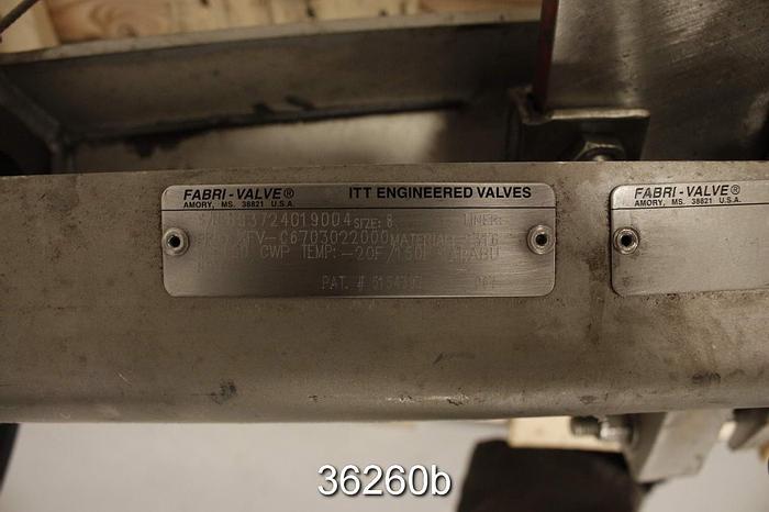 Used Fabri 8" Hand Operated Knife Gate Valve #36260