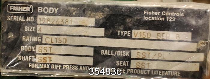 Used Fisher V-150 Ser B 4" V-Ball Control Valve #35483