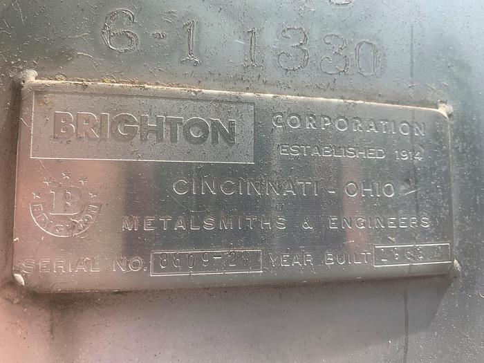 Used 1,400 GALLON BRIGHTON TANK - S/S - DIMPLE JACKET