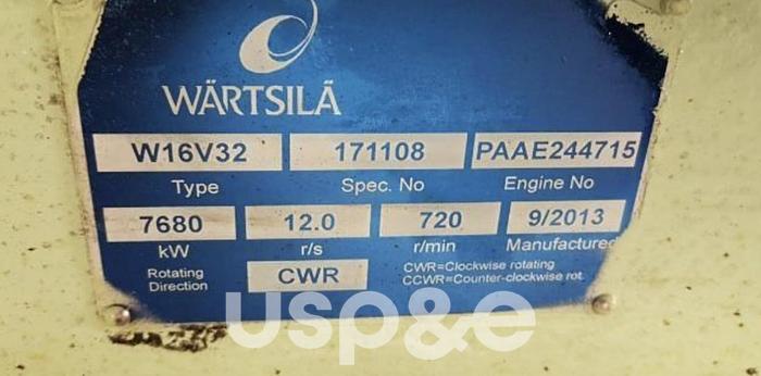 44 MW 2013 New Wartsila W 16V32 HFO Generator Sets