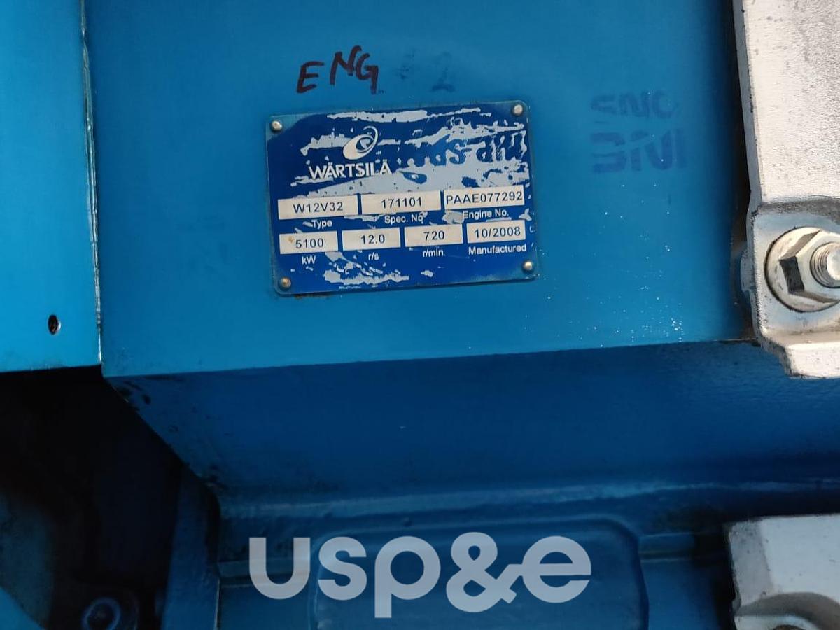Used 5.1 MW 2008 Used Wartsila W12V32 HFO Generator Sets