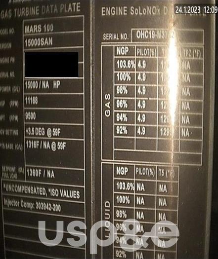 Used 15 MW 2015 Used Solar Mars 100 Natural Gas Turbine Generator Set