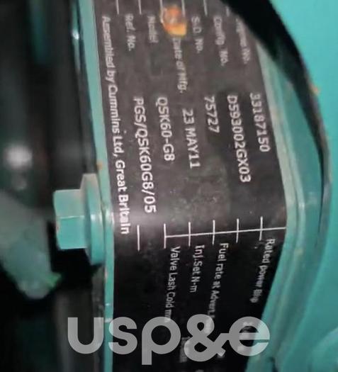 1.9 MW 2011 New Cummins QSK60-G8 Natural Gas Generator Sets