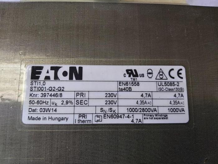 Steuer Transformator, 230V -> 230V, 1/2,8KVA, STI 001 G2 G2, Eaton, neu